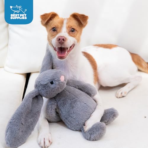 Bunny Buddy Squeaky Plush Dog Toy (Bunny (Beige, Gray) / Large)