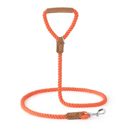Dog Leash Braided Cotton Rope w (Orangeade / 48 Inch-1/2")