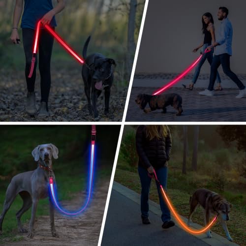 Light Up Dog Leash (Pink / 4FT)