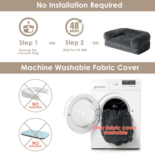 Orthopedic Foldable Human Dog Bed (72x44x11(Folded 44x36) / Dark Grey)
