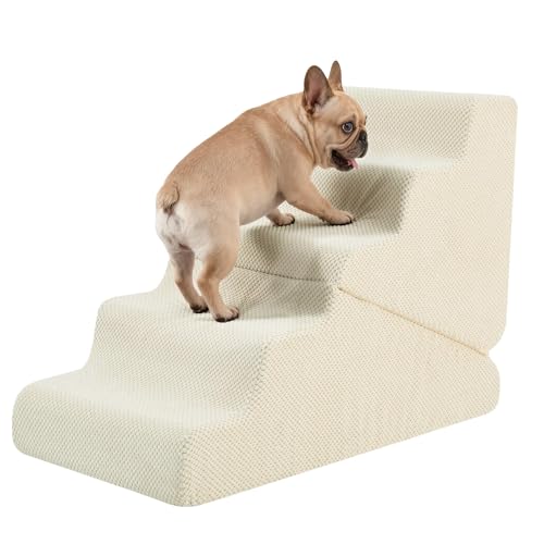 Dog Ramp for Bed (Beige / Standard 5 Step)