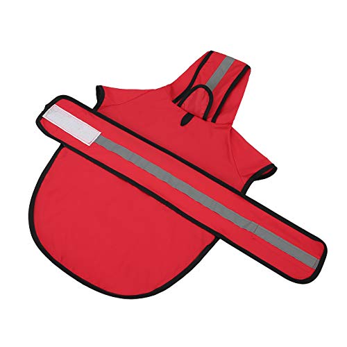 Dog Raincoat with Hood & Leash Hole S (X-Large / Red)