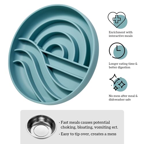 Slow Feeder Dog Bowl (Light Blue)