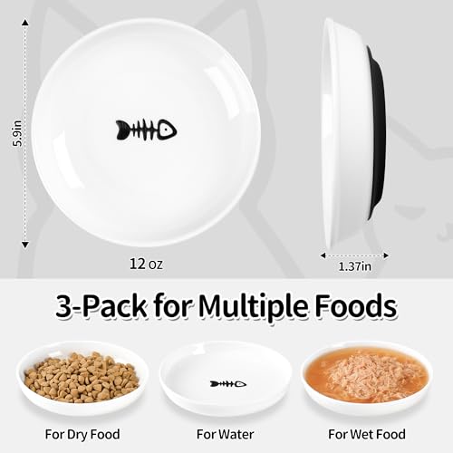Cat Food Bowls (Deep Dish | 3 PCS / Fishbone)