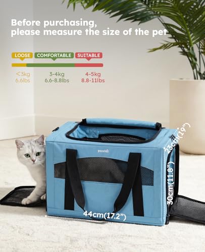 Cat Carrier Stable (Light Blue / 16.9"L x 11.0"W x 11.0"H)