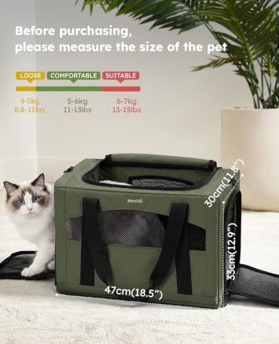 Cat Carrier Stable (Green / 18.5"L x 12.9"W x 11.8"H)