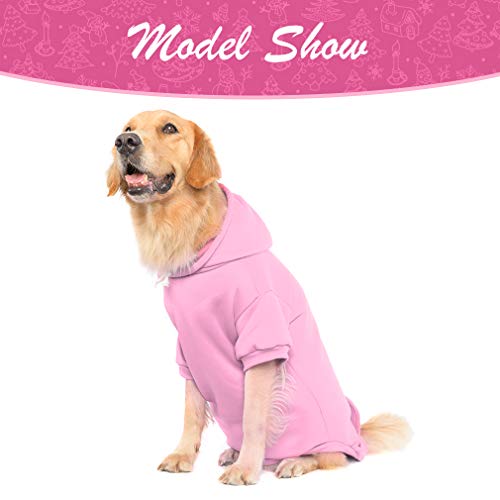 Dog Hoodie for Large Medium Small Dogs (Pink / Large)