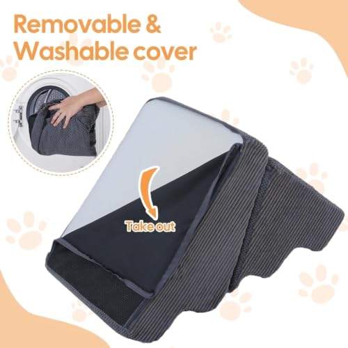 Dog Ramp for Bed (Grey / Extra Wide 4 Step)
