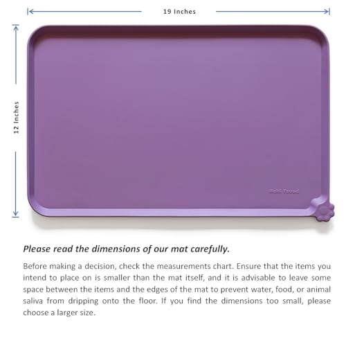 Silicone Pet Food Mats Tray (19" x 12" / Amethyst)