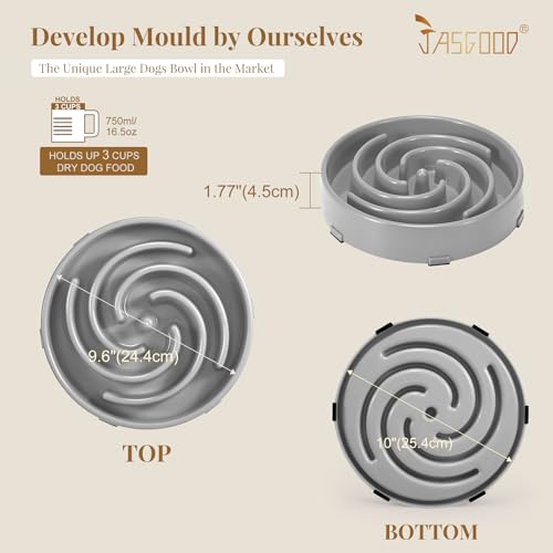 Slow Feeder Dog Bowl (Large / E-Light Grey)