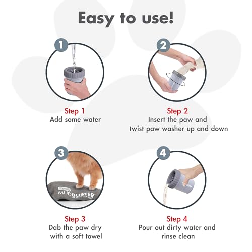 Medium MudBuster Portable Dog Paw Washer (Light Gray / Medium)