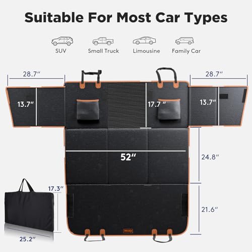 Dog Car Seat Cover for Back Seat (Black / For Cars/ SUV/ Small Truck)