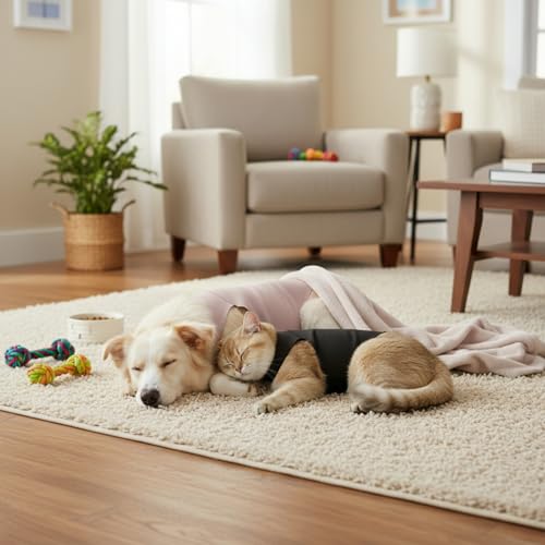 Dog & Cat Surgery Recovery Suit and Anxiety Wrap (XS / Black)
