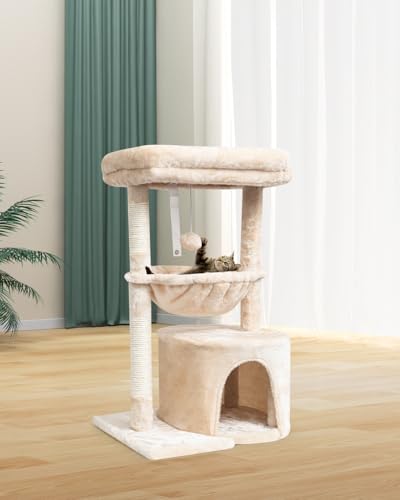 Small Cat Tree for Indoor Cats (29.6" / Beige)