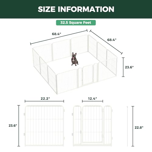 Homeplus Indoor Dog Playpen (White / 24"H)