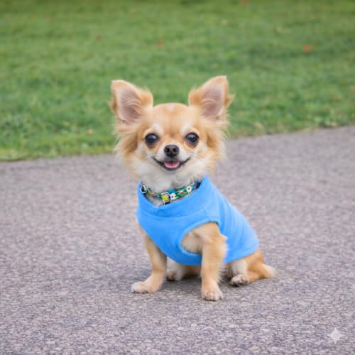 Dog Fleece Vest Sweater with Leash Ring (XS (2-4lbs) / Blue)