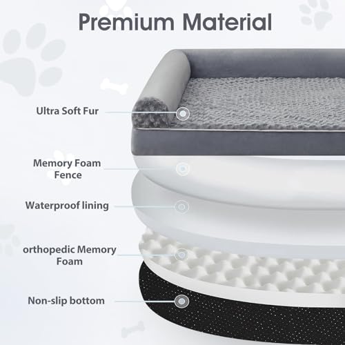 Orthopedic Washable Human Dog Bed for Adult & Dog Cozy Sleep (71"l x 46"w x 7"th / Grey)