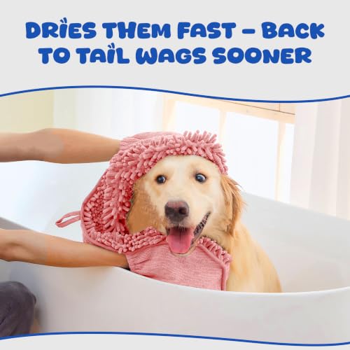 Dog Towel for Drying Dogs Large (pink)