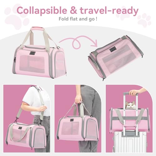 Cat Carrier Airline Approved (Medium / Pink)