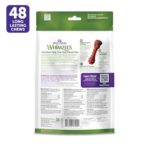 Wellness Brushzees Natural Dog Dental Treat (48 Count (Pack of 1))