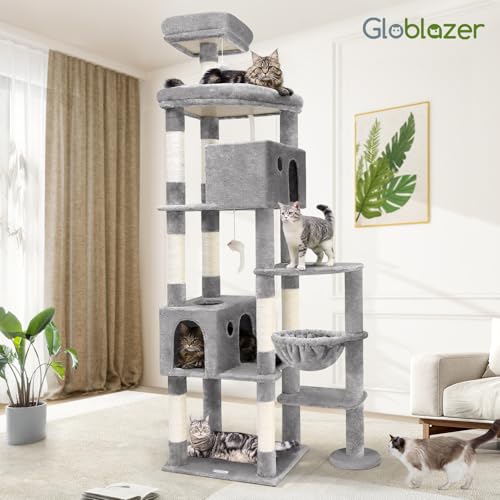 Giant Cat Tree for Indoor Large Cats (83inch / Ligth Grey)