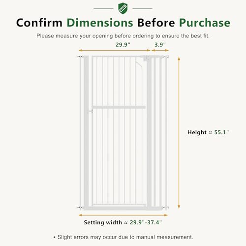 Extra Tall Cat Gate (55.1" Tall, 29.9"-37.4" Wide)