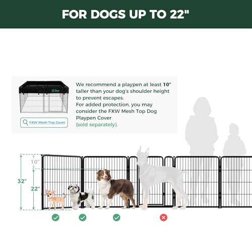 Homeplus Indoor Dog Playpen with Divider Connectors (Black / 32"H)