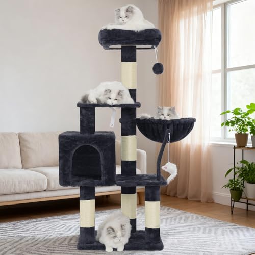 Cat Tree with Toy (43.3 inch / Smoky Gray)