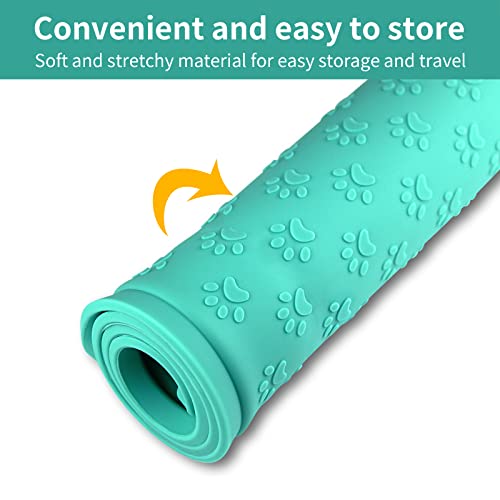 Pet Placemat for Dog and Cat (11.8"L x 11.8"W / Green)