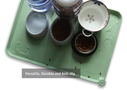 X Large Silicone Pet Feeding Mats (28" x 20" / Jade)