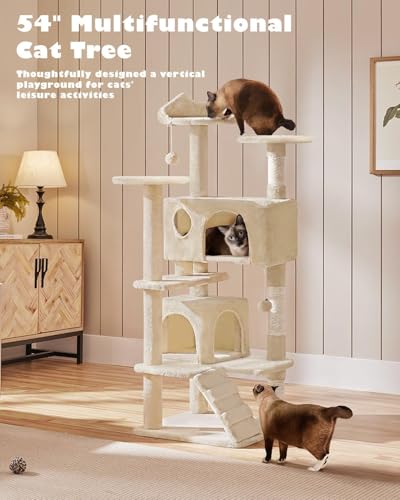 54in Cat Tree Tower (Beige / 54in)