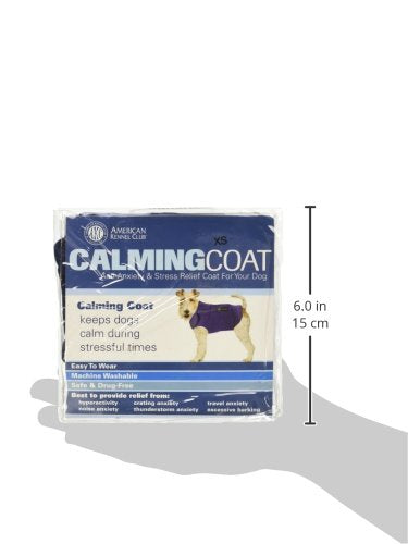 AKC American Kennel Club Anti Anxiety and Stress Relief Calming Coat for Dogs (Blue / Extra Small)