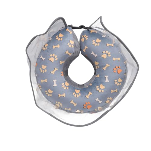 Inflatable Dog Cone Collar After Surgery (Gray / M)