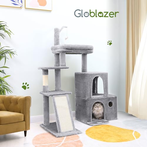 Maine Coon Cat Tower for Indoor Adult Cats (Light Grey / 50 inch)