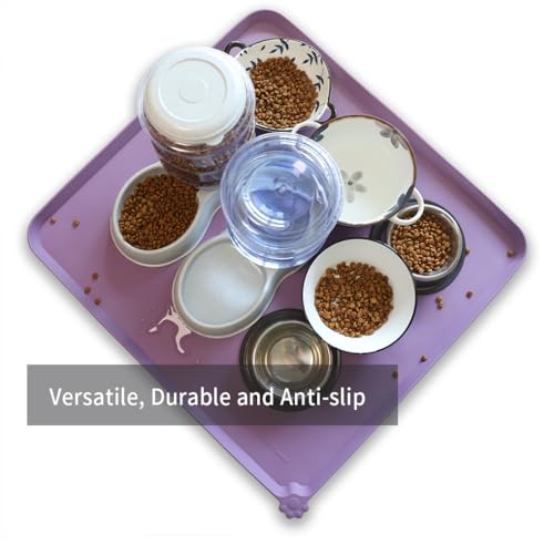 XX Large Silicone Pet Food Mats (28" x 26" / Amethyst)
