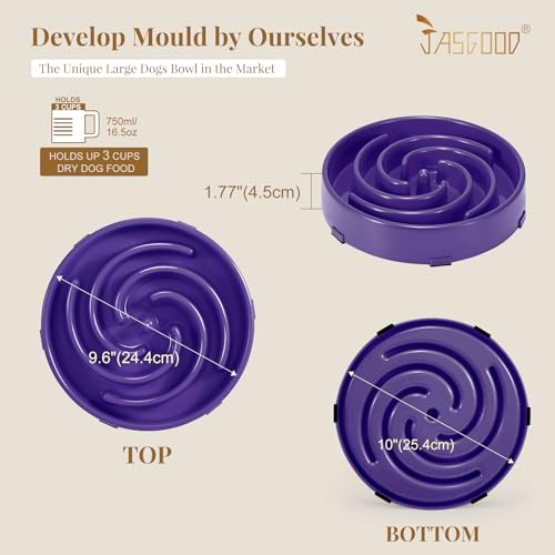Slow Feeder Bowl for Large Dogs (Large / N-Taro purple)