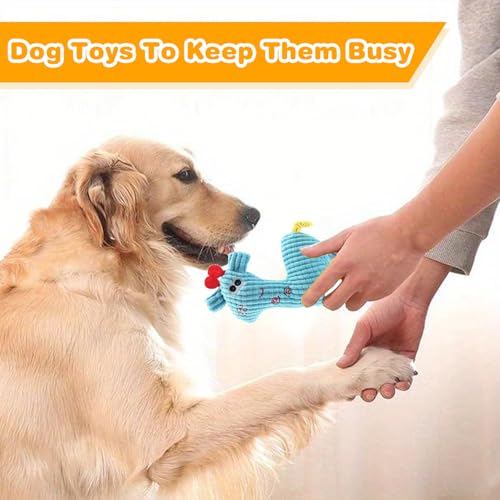 5 Pack Plush Dog Toys with Rope
