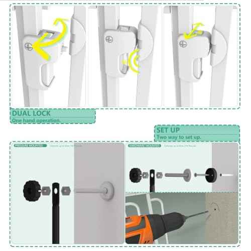 78.74" Extra Tall Cat Gate for Doorway (White / 74)