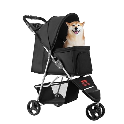 Pet Stroller 35 lbs Weight Capacity (3 wheels, For Pets up to 35lbs)