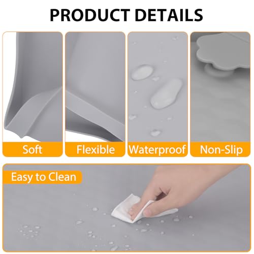 Pee Pads Tray Silicone Dog Bedpan Tray (24 Inch X 24 Inch-with clip)