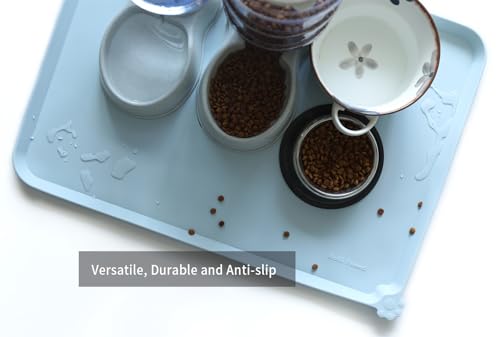 X Large Silicone Pet Food Mats (28" x 20" / Frost)
