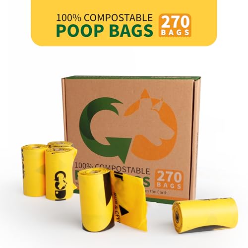 Certified Home Compostable Dog Poop Bags (Yellow / 270 Count (Pack of 1))