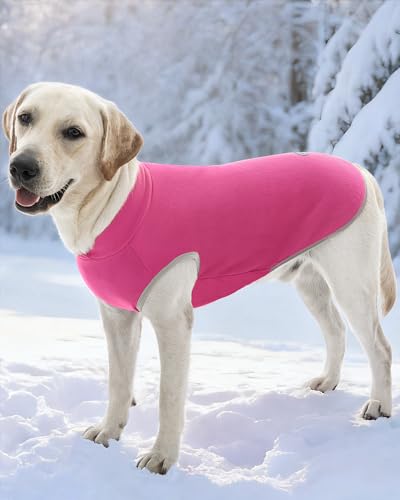 4 Pieces Fleece Dog Sweaters Vest Winter Warm Dog Clothes for Small Medium Large Dogs Girl Soft Pullover Doggie Sweatshirt Puppy Cold Weather Jacket (Medium(Chest-15.7") / Pink, Rose, Purple)