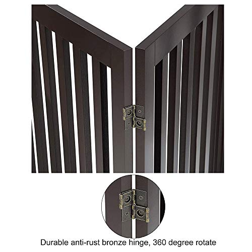 36”H Free Standing Pet Gate for Dog Cat (Espresso / 80"W×36"H)
