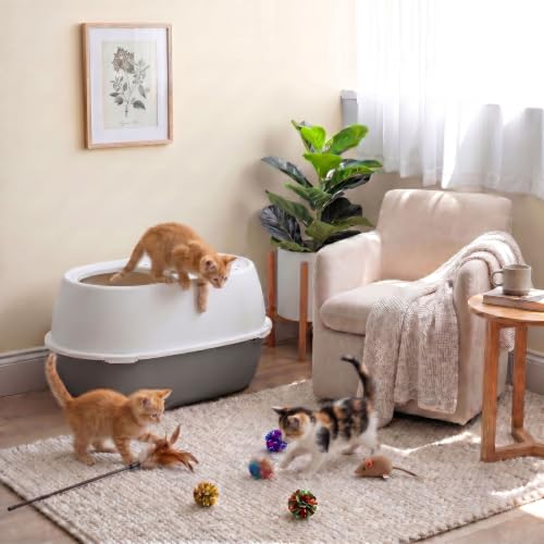 XX Large Top Entry Cat Litter Box (XXL Enclosed / Gray)