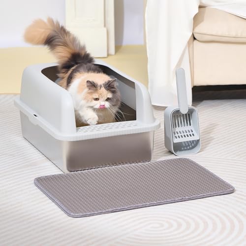 Stainless Steel Cat Litter Box with Lid (M)