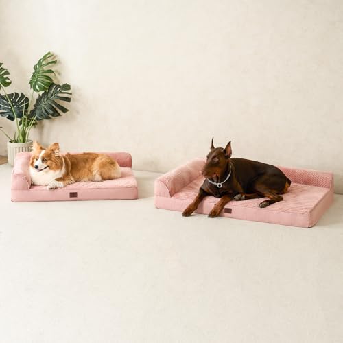 Orthopedic Dog Bed Medium Size Dogs (Pink / 30.0"L x 20.0"W x 6"Th)