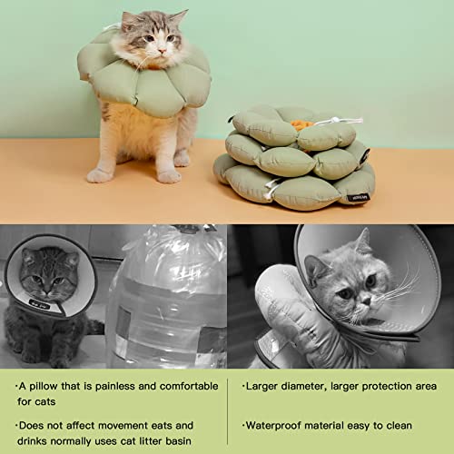 Cat Cone Collar (Small / Green Flower)