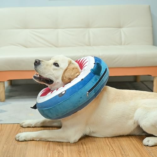 Dog Cone Collar Alternative After Surgery (Shark Donut / S(Neck:11"-13"))