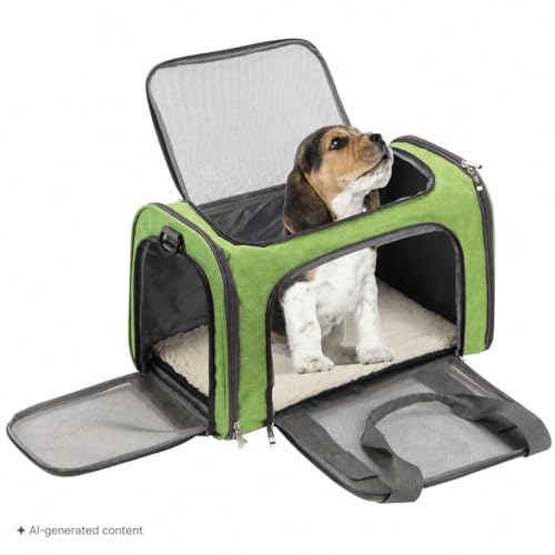 Pet Carrier 17.5" x 11.2" x 11.5" (Green)